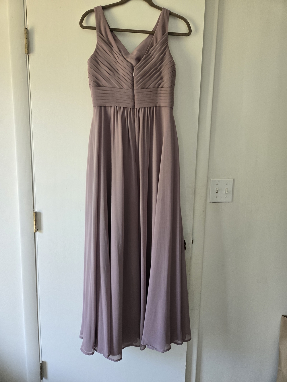 Azazie Dusty Mauve V-Neck Chiffon Bridesmaid Dress